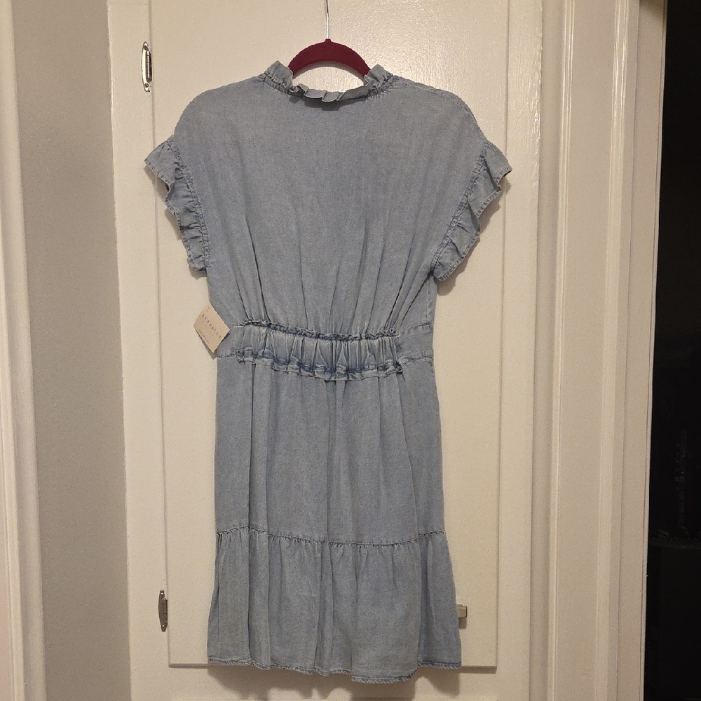 THML Light Blue Ruffled Mini Dress - Picture 4 of 4